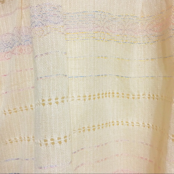 Birds and flowers hand embroidered Mexican blouse top tunic babydoll - Picture 4 of 4